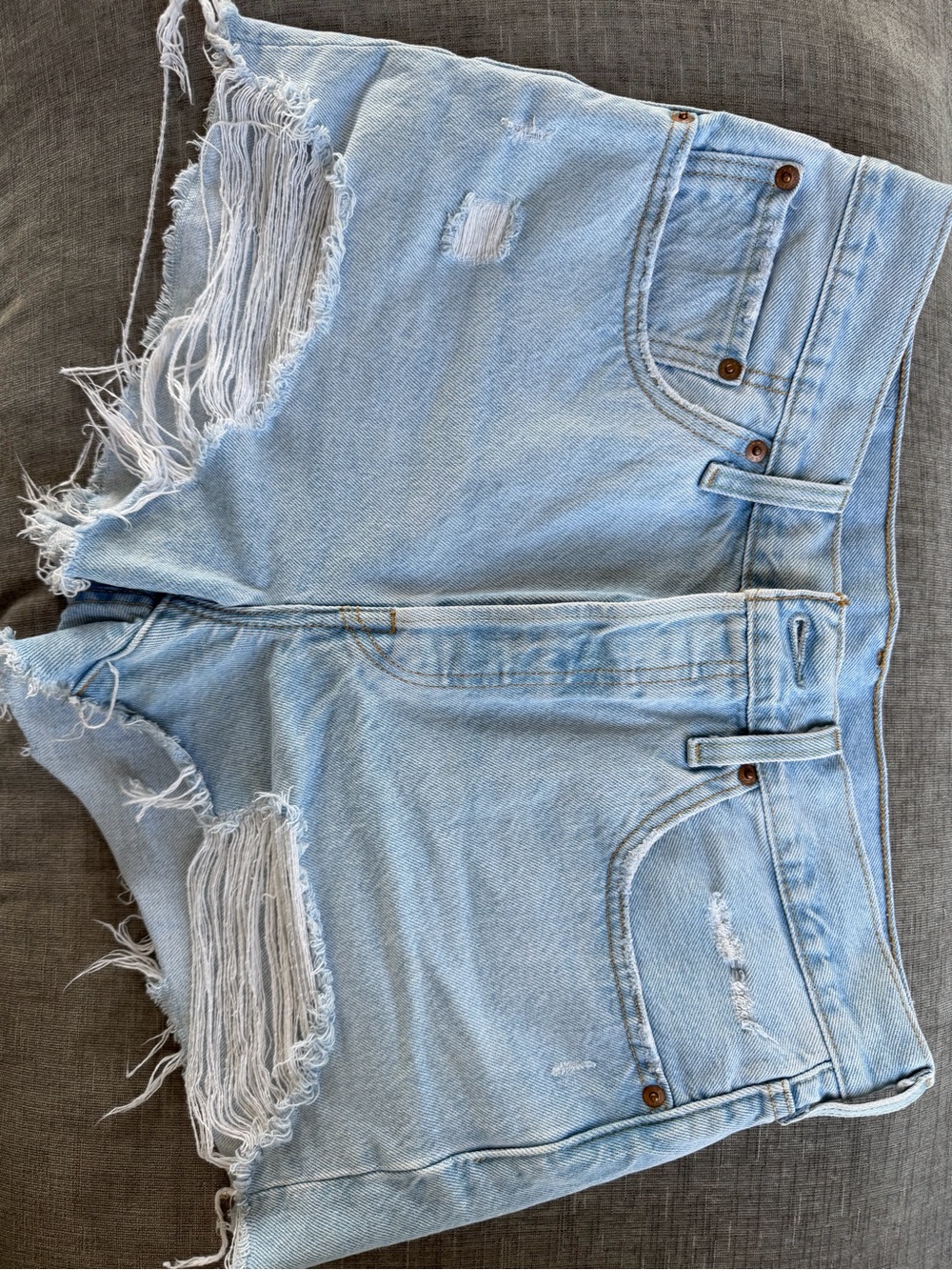 Levi's Light Blue Distressed Denim Cutoff Shorts